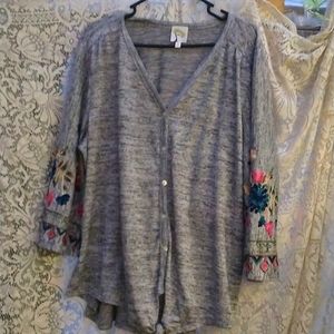 plus Fig and flower cardigan 3x